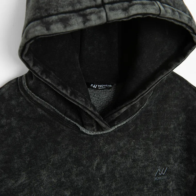 Grafitowa bluza z kapturem unisex o kroju oversize NOWEAR