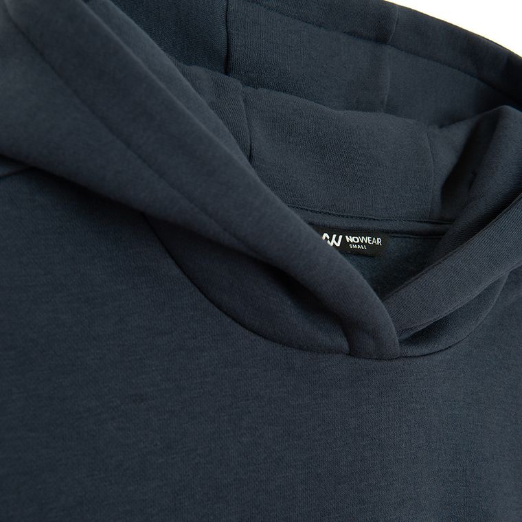 Granatowa bluza basic z kapturem oversize NOWEAR
