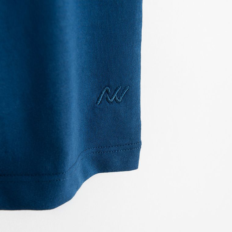 Granatowy bawełniany t-shirt basic NOWEAR