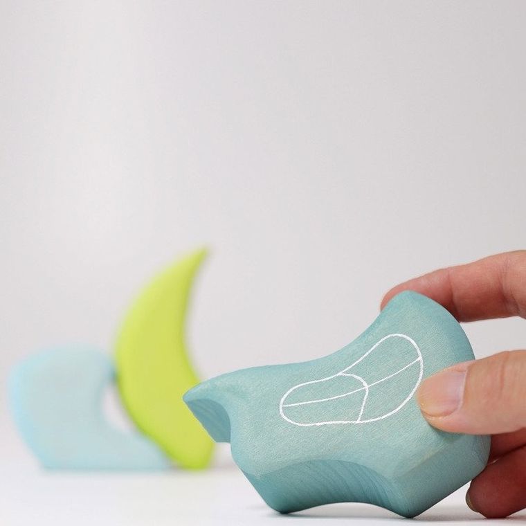 Grimm's, domek krasnoludków, klocki drewniane, niebieski