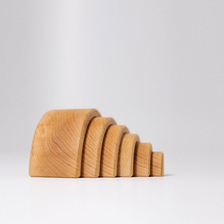 Grimm's, Tęcza, drewniana układanka, 6 elementów, naturalna, 1+