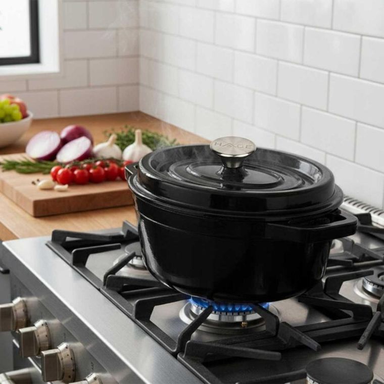 Hage, emaliowana brytfanna żeliwna, forma do chleba, czarna, 2,85l