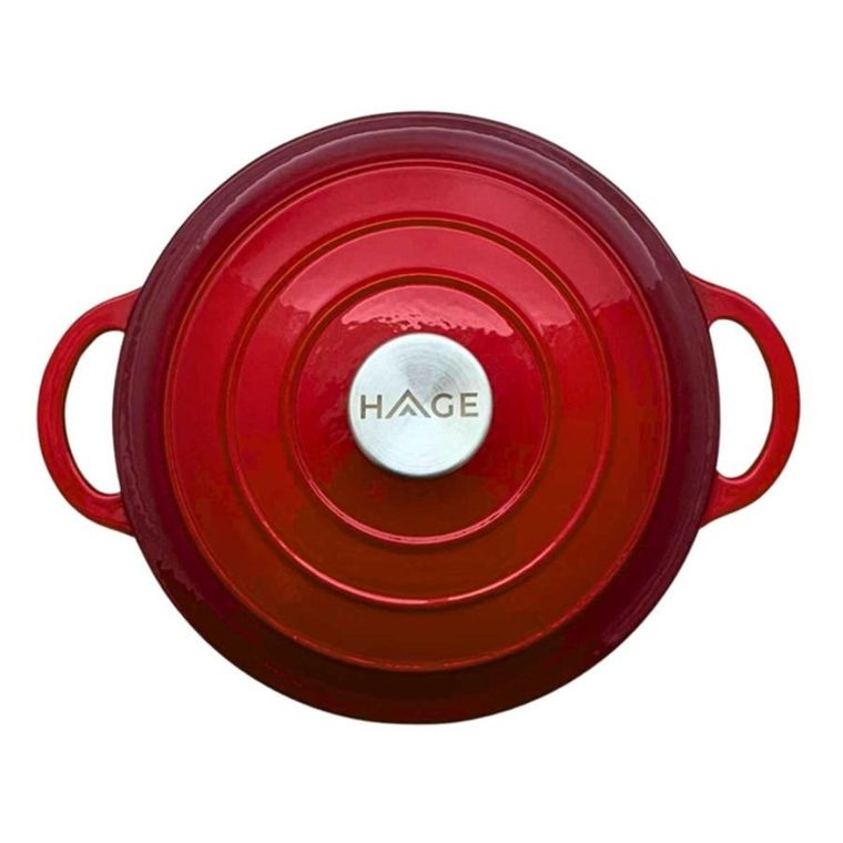 Hage, garnek żeliwny, emaliowany, czerwony, 22 cm, 3l