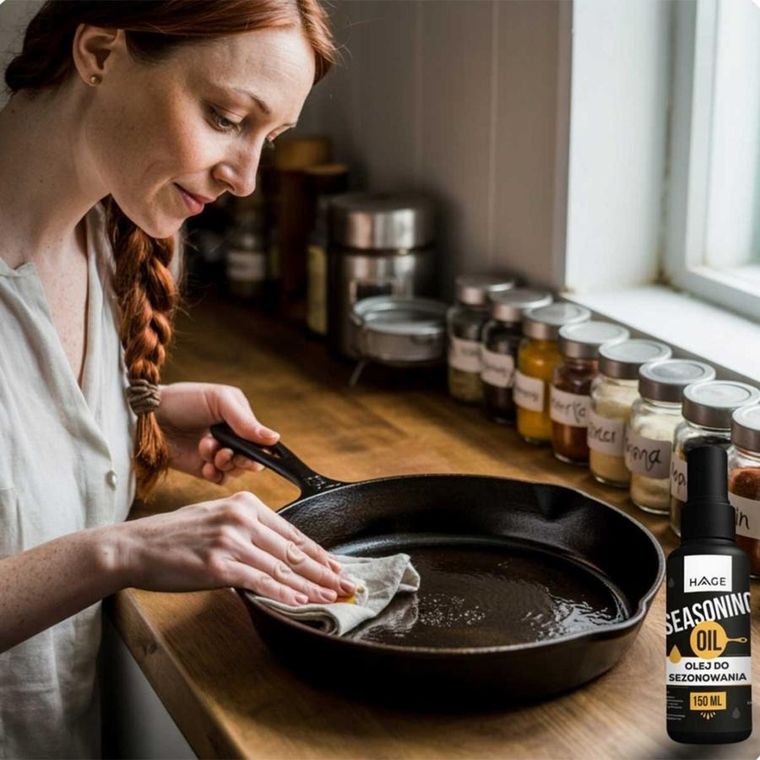 Hage, olej do konserwacji sezonowania naczyć żeliwnych, 150 ml