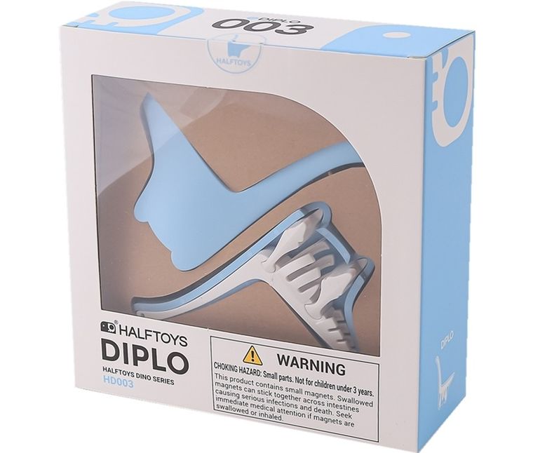 HalfToys, magnetyczna figurka do składania z makietą, Dinozaur Diplodok, 5 elementów