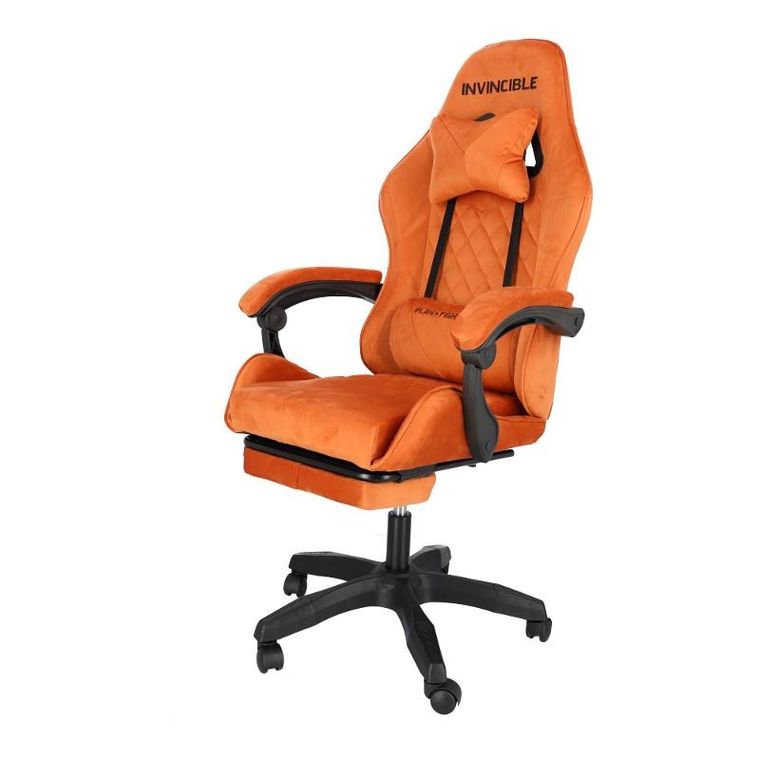 HaloFuture, fotel gamingowy, z podnóżkiem, brązowy