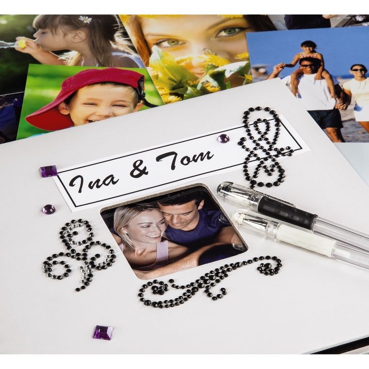 Hama, Fine Art, album, 50 stron, 28-24 cm, czarne kartki, biały