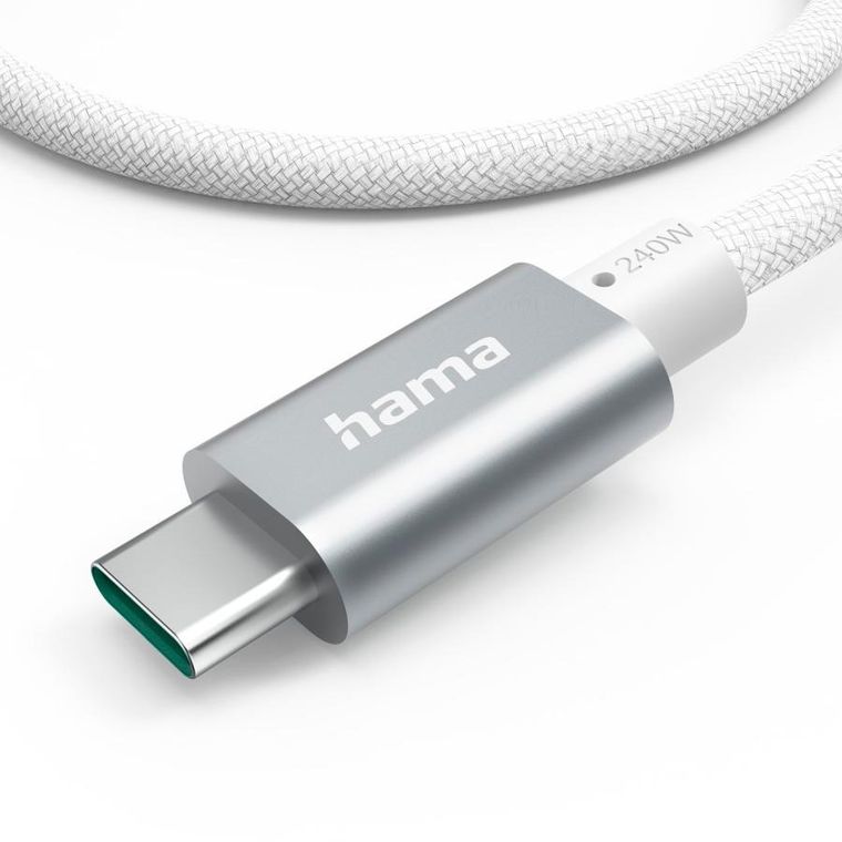 Hama, kabel do telefonu, usb-c 240w, 1.5 m, biały