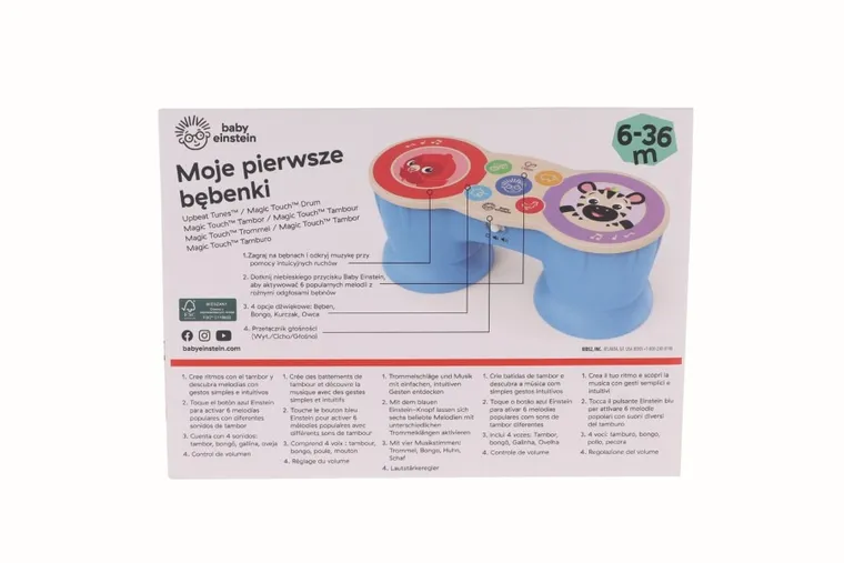 Hape, Baby Einstein, Magiczne dotykowe bębenki, zabawka muzyczna