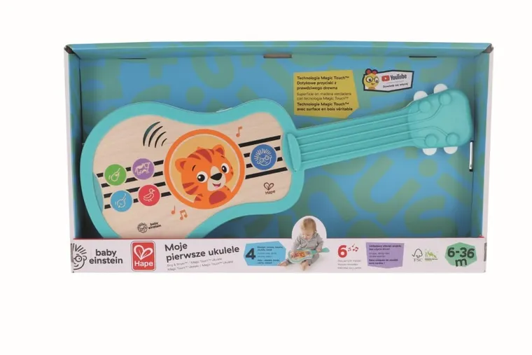 Hape, Baby Einstein, Magiczne dotykowe ukulele, zabawka muzyczna