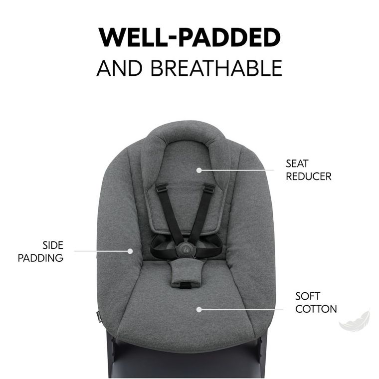 Hauck, Alpha+, zestaw: krzesełko z leżaczkiem, Dark Grey