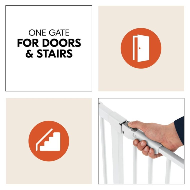 Hauck, Clear Step Autoclose 2, bramka zabezpieczająca, white