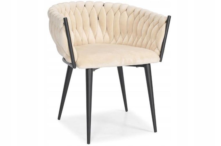 Hedo, Glamour, krzesło welurowe, beżowe