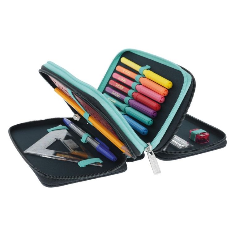 Herlitz, piórnik 3-komorowy, z wyposażeniem, Happy Lions