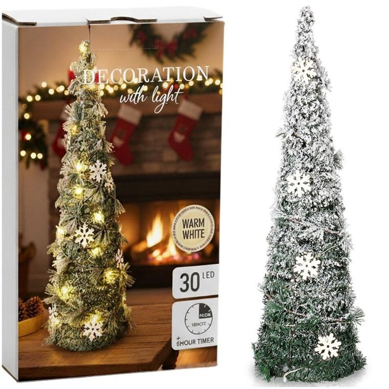 Home Styling Collection, choinka świecąca, zielona, stożek, 30 LED, 60 cm