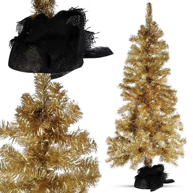 Home Styling Collection, choinka sztuczna, złota, 120 cm