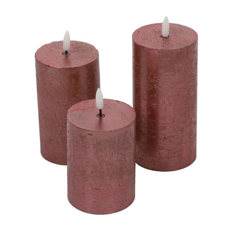 Home Styling Collection, dekoracyjne świece LED 7,5 cm, 3 szt.