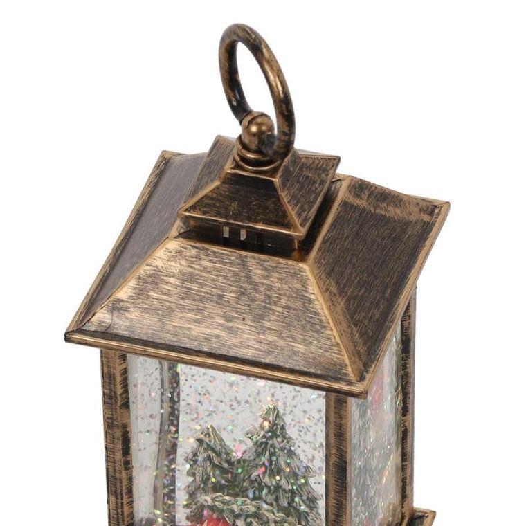 Home Styling Collection, dekoracyjny lampion świąteczny LED z wodą i brokatem, 23 cm