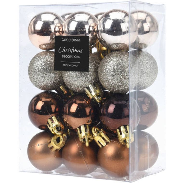 Home Styling Collection, zestaw bombek choinkowych, Ø 3 cm, 24 szt.