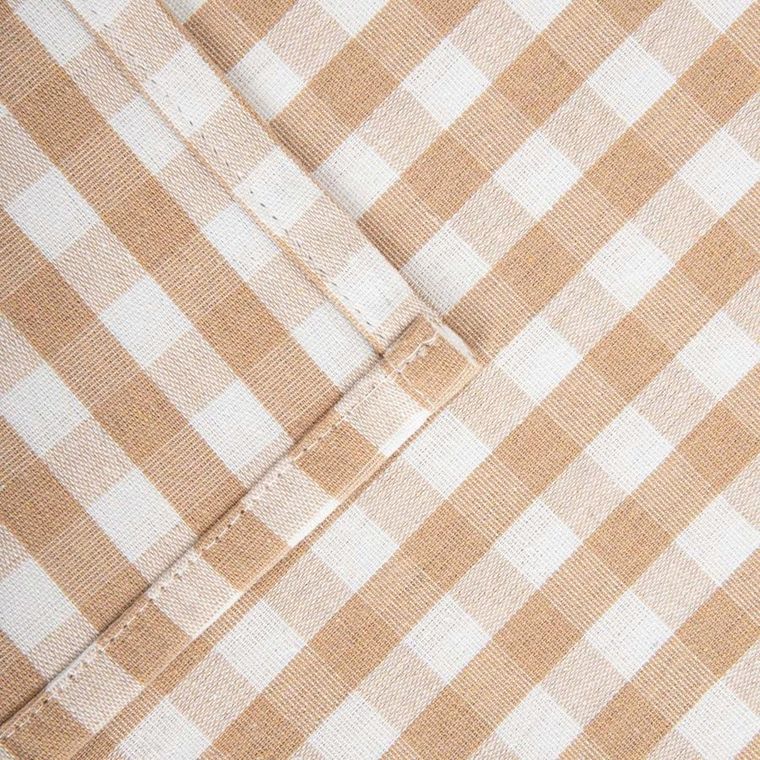 Homla, Abril, bieżnik, beżowy w kratkę z ozdobnym haftem, 40-160 cm