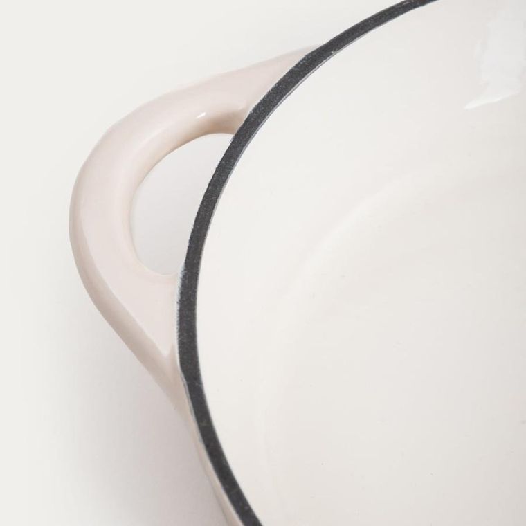 Homla, Andreas, garnek żeliwny, beżowy płaski, 28 cm, 2,5l