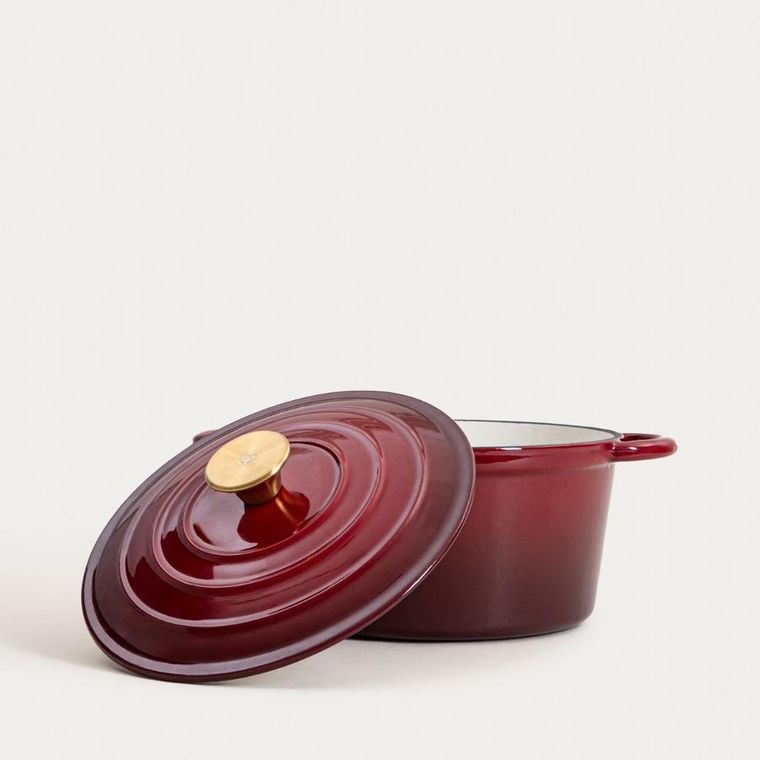 Homla, Andreas, garnek żeliwny, bordowy tradycyjny ombre, 24 cm, 4l