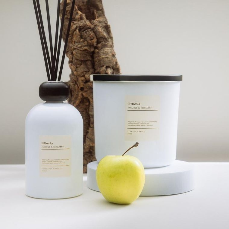 Homla, Aura, świeca zapachowa, Jasmine&Bergamot, 870g