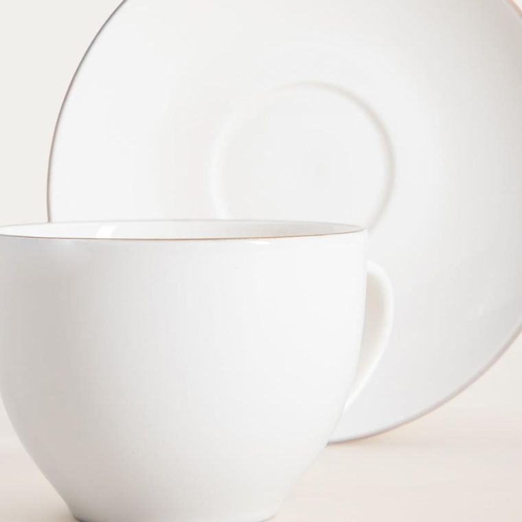 Homla, Auroo, filiżanka ze spodkiem, ze złotą obwódką, 0,25l