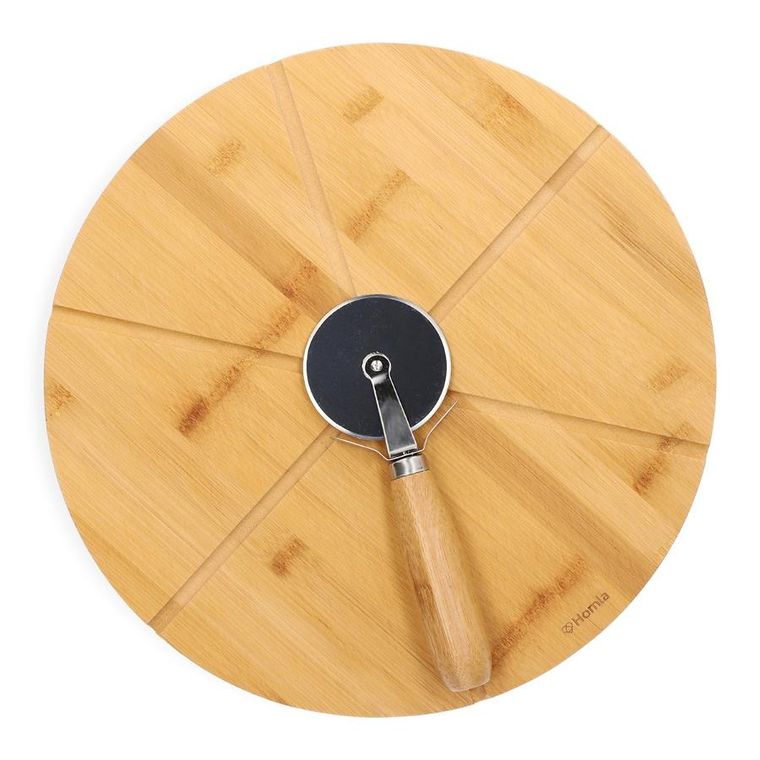 Homla, Bambou, Deska do serwowania pizzy z nożykiem, 32 cm, ALL 958384