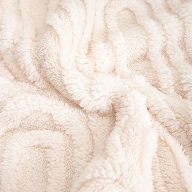 Homla, Darin, koc, miękki ecru ze strukturalnym wzorem, 150-200 cm