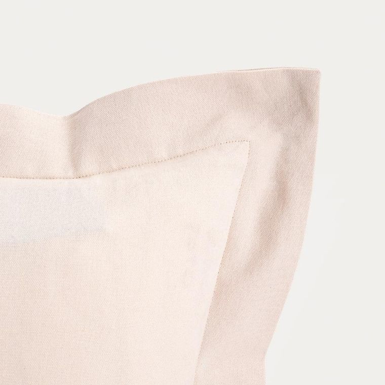 Homla, Durga, poszewka, bawełniana ciemnobeżowa z dekoracyjnym obszyciem, 45-45 cm