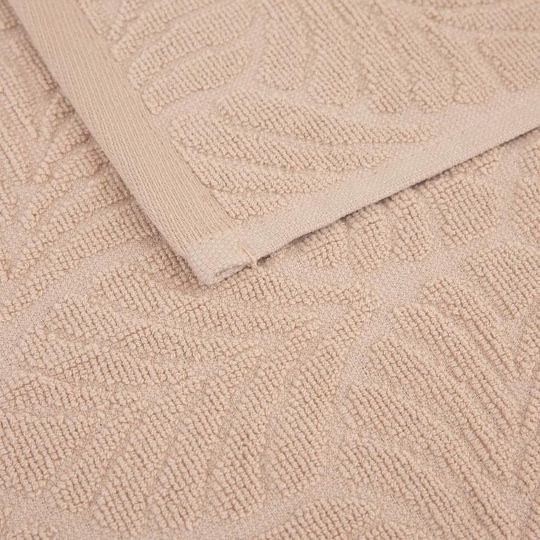 Homla, Estrella, zestaw ręczników, bawełnianych beżowych w liście, 30-50 cm