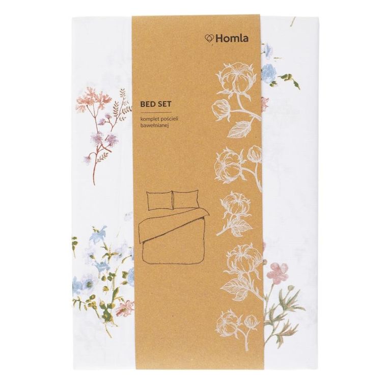 Homla, Fern, Pościel bawełniana w kwiaty 200-220 cm