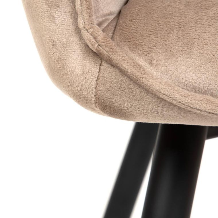 Homla, Flossi, Krzesło welurowe beżowe 57-63-84 cm