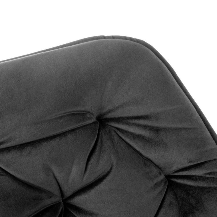 Homla, Flossi, Krzesło welurowe czarne 57-63-84 cm