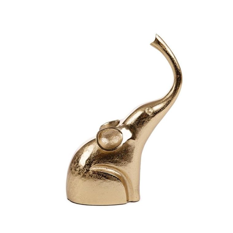 Homla, Girona, ozdoba stojąca słoń złoty, 18-8-25 cm