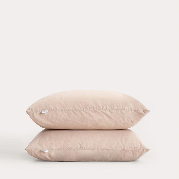 Homla, Gossy, zestaw dwóch poszewek, bawełnianych z barwionych nici beżowych, 70-80 cm, 2 szt.