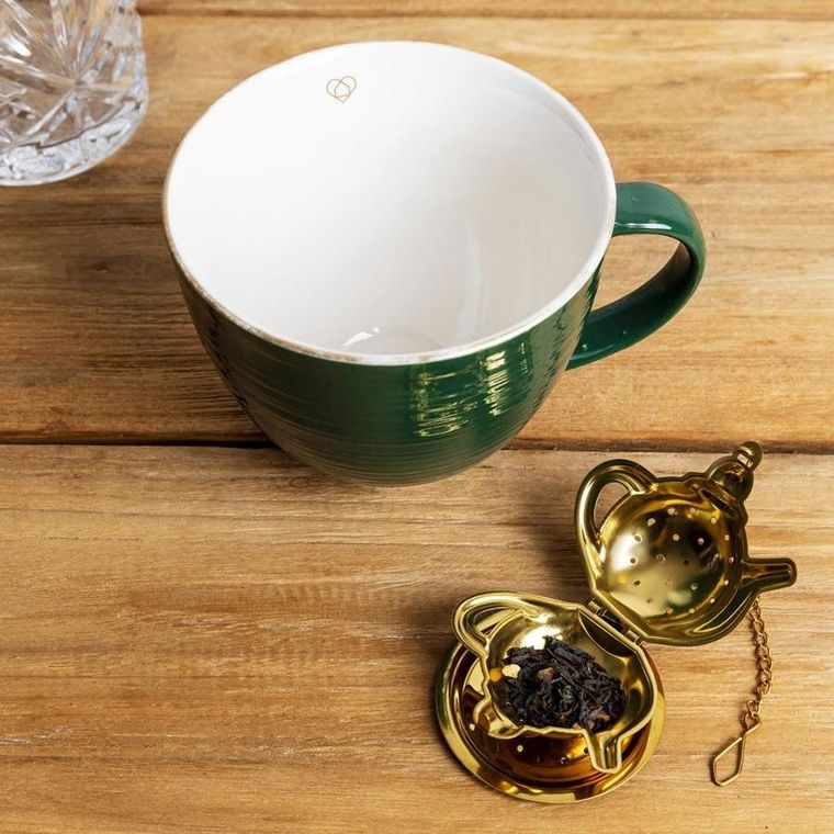 Homla, Jalo, Zaparzacz do herbaty w kształcie imbryka złoty 6-5 cm