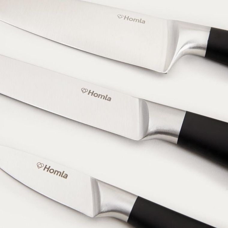 Homla, Liba, zestaw noży, z czarną rączką, 3 elementy
