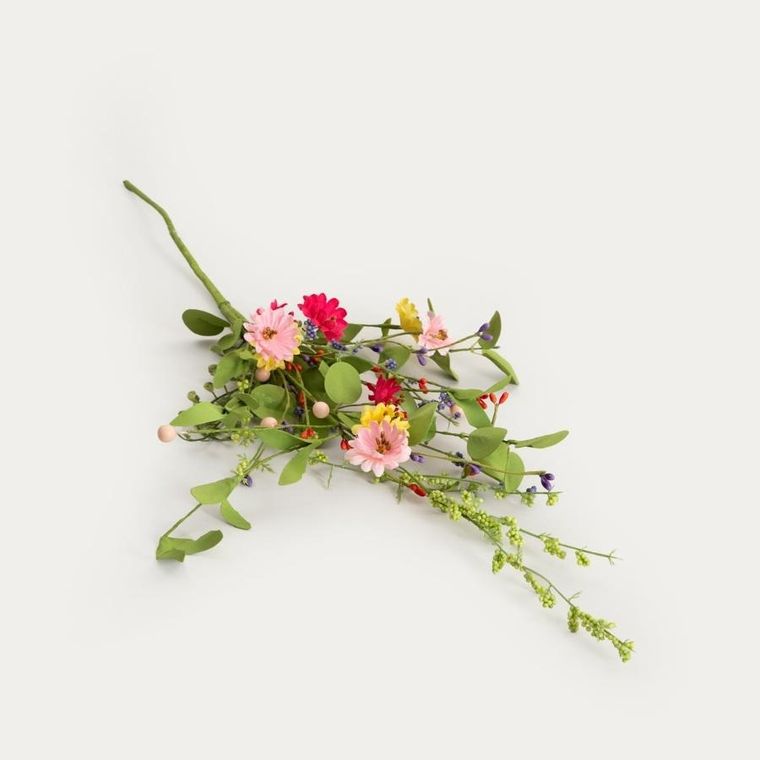 Homla, Meadow, gałązka sztuczna, z pastelowymi kwiatkami, 70 cm