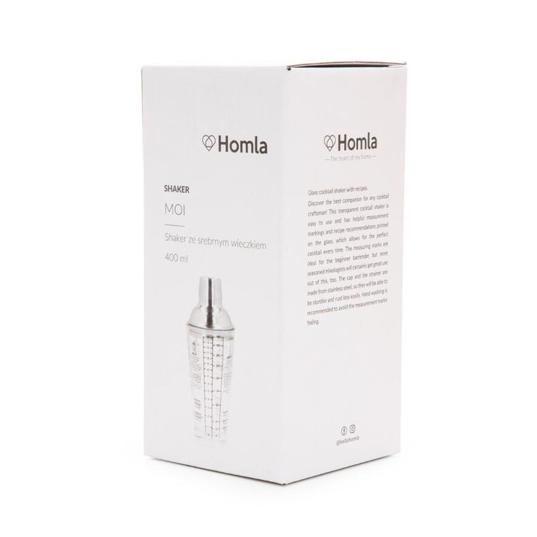 Homla, Moi, shaker ze srebrnym wieczkiem, 0,4l