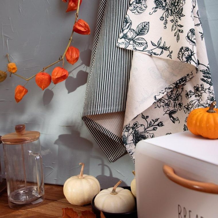 Homla, Nele, zestaw ścierek kuchennych, w kwiaty, 45-65 cm