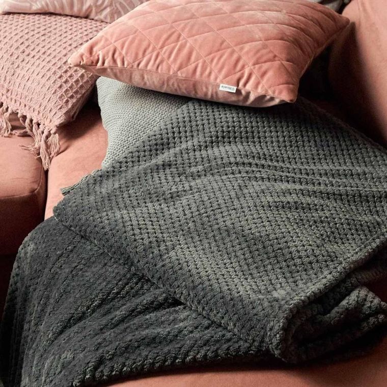 Homla, Noah, koc, ziarnka ryżu, szary, 150-200 cm