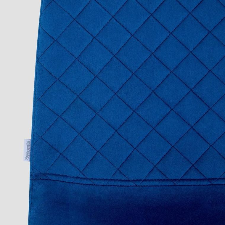 Homla, Noir, krzesło welurowe, granatowe z czarnymi nogami, 44-52-85 cm