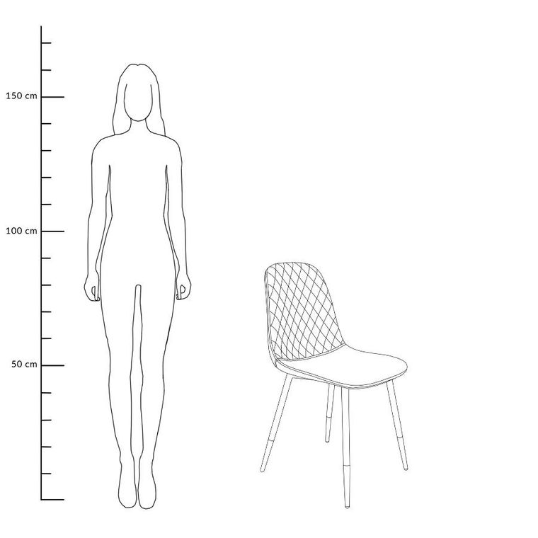 Homla, Noir, Krzesło welurowe szare 44-52-85 cm