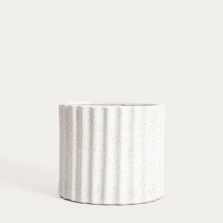 Homla, Novo, osłonka na doniczkę, ryflowana, 15-15-13 cm