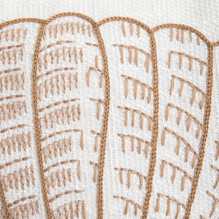 Homla, Prem, poszewka, z haftowaną muszlą i sztruksową lamówką, 45-45 cm