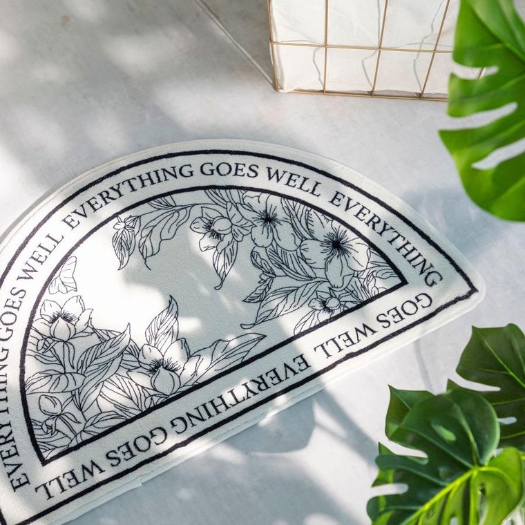 Homla, Puella, dywanik łazienkowy, z mikrofibry półokrągły, 50-80 cm