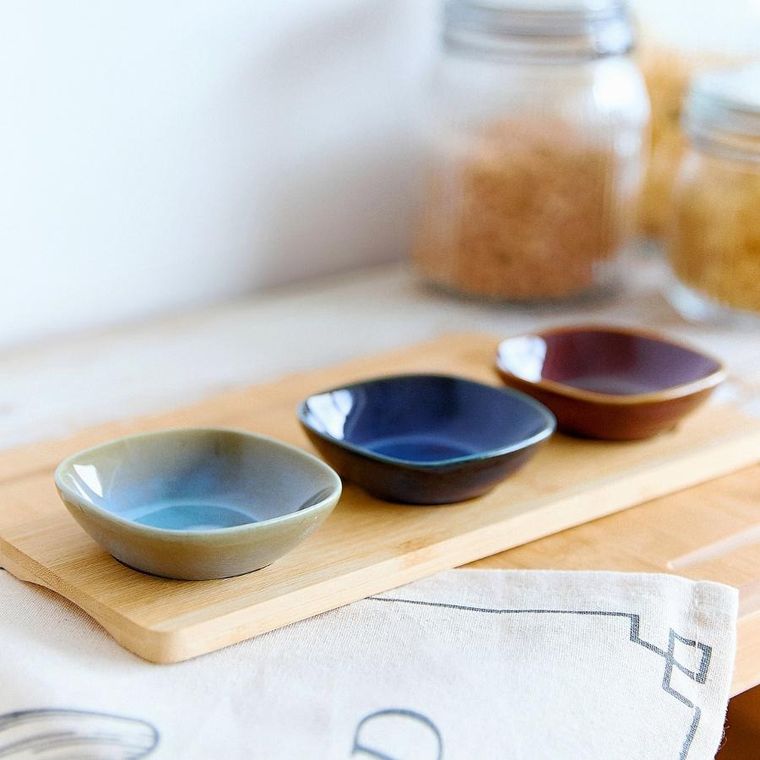 Homla, Rambla, zestaw miseczek z prostokątną podstawką, 29-3,5 cm