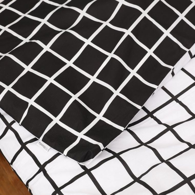 Homla, Reyes, Pościel bawełniana dwustonna czarno-biała 140-200 cm